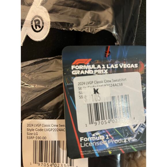 2024 Formula 1 Las Vegas Grand Prix classic crew sweatshirt- Size Large- NWT - Picture 3 of 3
